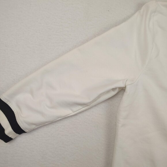 Lauren Ralph Lauren Sporty Bomber Jacket Womens sz M White Zip Preppy - Picture 8 of 11